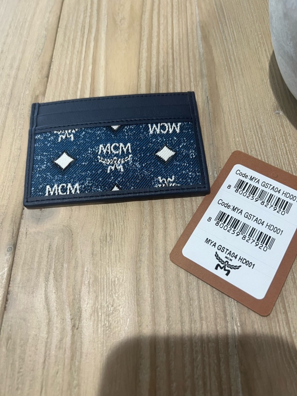 MCM Navy Denim Aren Card Case - Picture 8 of 8